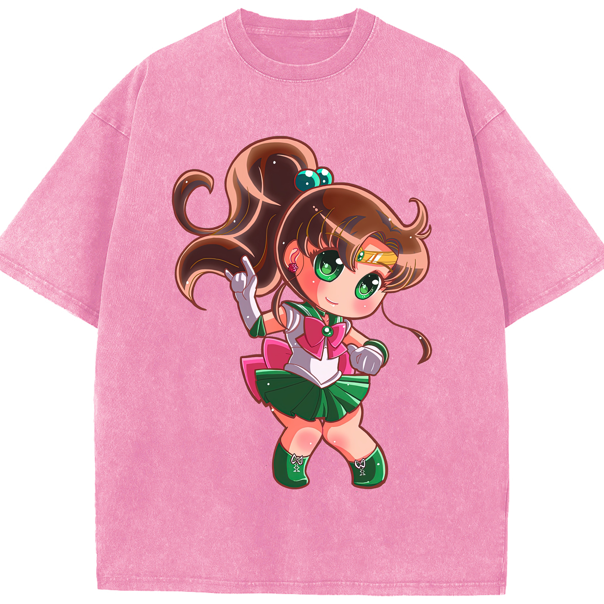 （画像用） 美少女戦士セーラームーン 木野 まこと きの まこと Sailor Moon Kino Makoto （セーラージュピター；Sailor Jupiter） 綿100% ヴィンテージ風 半袖Tシャツ（フロントプリント）